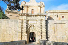 Mdina Main Gate. Note the previous gates location was 2 metres to the right